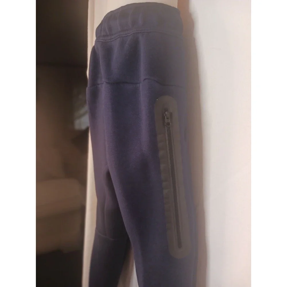 Nike Tech Fleece Jogger Pants Boys Small Dark Blue Tapered Sweatpants